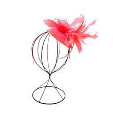 Serre-tête de cérémonie à fleur ornement de plumes coloris au choix