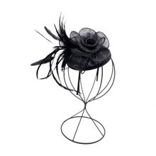 Serre-tête de cérémonie à fleur ornement de plumes coloris au choix