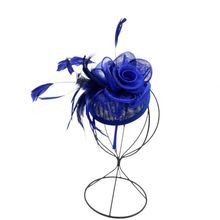 Serre-tête de cérémonie à fleur ornement de plumes coloris au choix