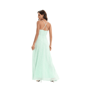 Robe longue à fente avec un magnifique imprimé floral