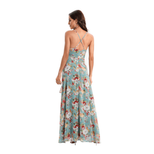 Robe longue à fente avec un magnifique imprimé floral