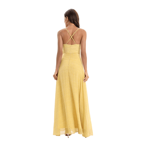 Robe longue à fente avec un magnifique imprimé floral