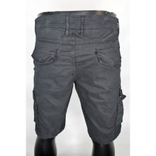 Bermuda cargo en tissu de coton extensible uni noir