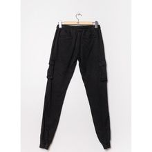Pantalon jogging cargo pour homme avec cordon noir
