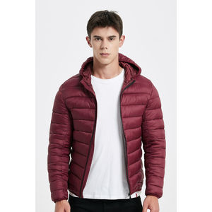 Doudoune courte à capuche dans un design matelassé