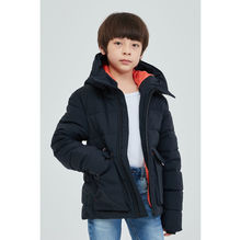 Parka enfant  mi-longue à la coupe droite avec capuche