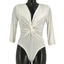 Body col cache-cœur en torsade à manches mi-longues