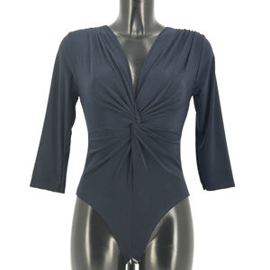 Body col cache-cœur en torsade à manches mi-longues