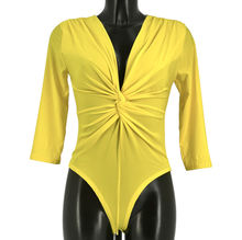 Body col cache-cœur en torsade à manches mi-longues