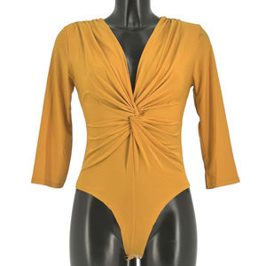 Body col cache-cœur en torsade à manches mi-longues