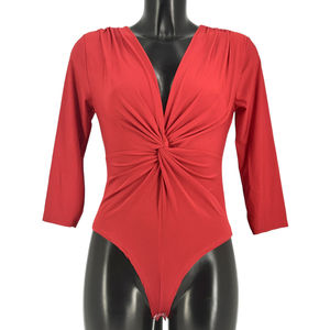 Body col cache-cœur en torsade à manches mi-longues