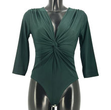 Body col cache-cœur en torsade à manches mi-longues