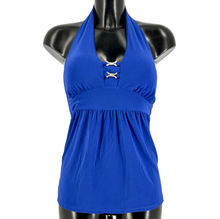 Top sans manches à dos nus avec orné de bijoux strass