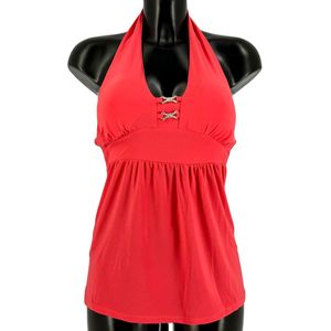 Top sans manches à dos nus avec orné de bijoux strass