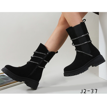 Bottine suédine avec bride enveloppante en strass cristal taille 36-41