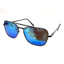 Lunettes de soleil unisexes design pilote à verres effet miroir