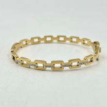 Bracelet manchette en acier inoxydable doré incrustation de cristaux