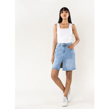 Jupe courte fendue en jean avec zip