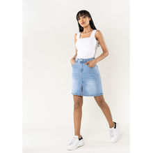 Jupe courte fendue en jean avec zip