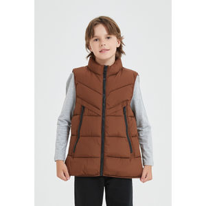 Doudoune sans manches en tissu déperlant matelassé