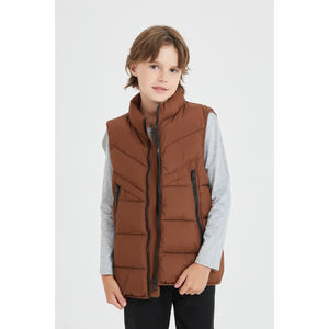 Doudoune sans manches en tissu déperlant matelassé