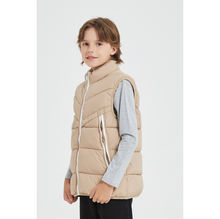 Doudoune sans manches en tissu déperlant matelassé