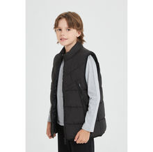 Doudoune sans manches en tissu déperlant matelassé