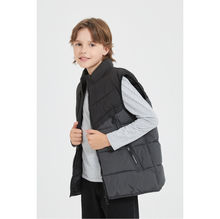 Doudoune sans manches en tissu déperlant matelassé Noir/Gris