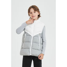 Doudoune sans manches en tissu déperlant matelassé bicolore