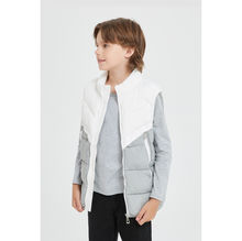 Doudoune sans manches en tissu déperlant matelassé bicolore