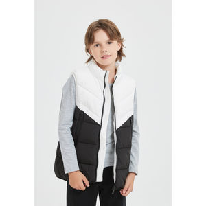 Doudoune sans manches en tissu déperlant matelassé bicolore