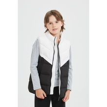 Doudoune sans manches en tissu déperlant matelassé bicolore