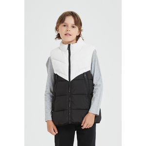 Doudoune sans manches en tissu déperlant matelassé bicolore