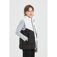 Doudoune sans manches en tissu déperlant matelassé bicolore