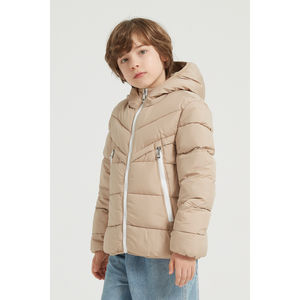 Doudoune bouffante avec capuche à 2 poches verticales très larges