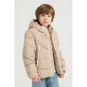 Doudoune bouffante avec capuche à 2 poches verticales très larges