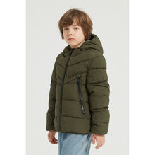 Doudoune bouffante avec capuche à 2 poches verticales très larges