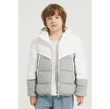 Doudoune bouffante avec capuche et matelassage en bandes