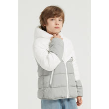 Doudoune bouffante avec capuche et matelassage en bandes