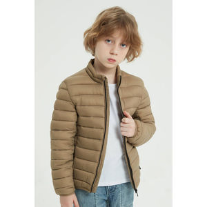 Doudoune enfant coupe courte tissu matelassé en fine bandes