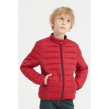 Doudoune enfant coupe courte tissu matelassé en fine bandes