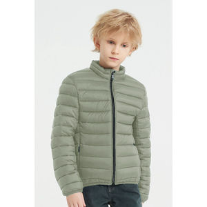 Doudoune enfant coupe courte tissu matelassé en fine bandes