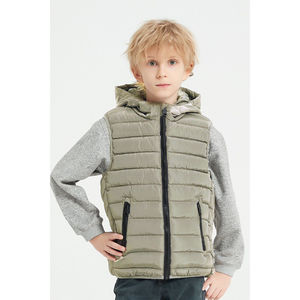 Doudoune pour enfant sans manche matelassée à capuche