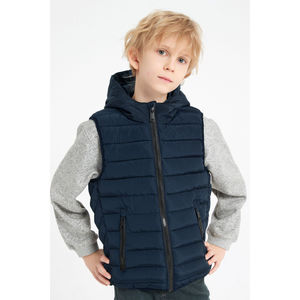 Doudoune pour enfant sans manche matelassée à capuche