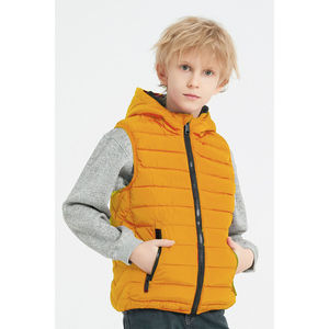 Doudoune pour enfant sans manche matelassée à capuche