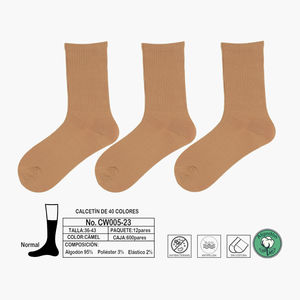Chaussettes antibactériennes en coton sans couture anti-peluches