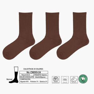 Chaussettes antibactériennes en coton sans couture anti-peluches