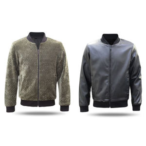 Veste col teddy réversible simili cuir et velours