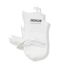 Chaussettes à l'ourlet roulotté ornées d'un nœud papillon en satin