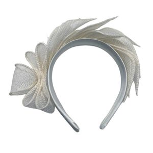 Bibi de cérémonie en 100% sisal monté sur un serre-tête